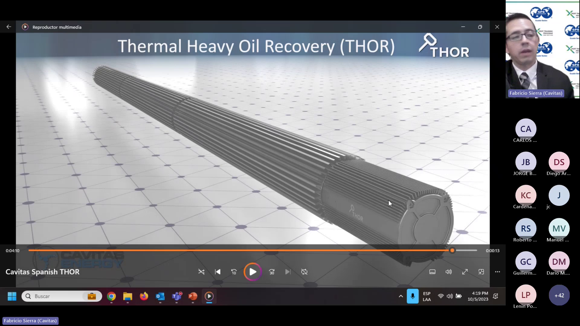 Gran éxito el Webinar Calentador de fondo de pozo, herramienta THOR