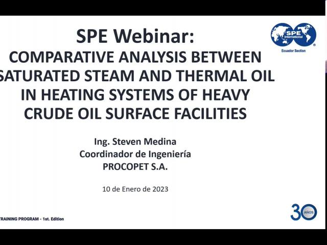 SPE Webinar Análisis comparativo entre el vapor saturado y el aceite térmico